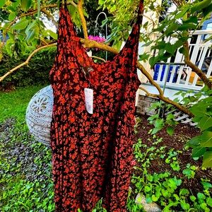 FOREVER21 Cute dress/slip black and rust combo